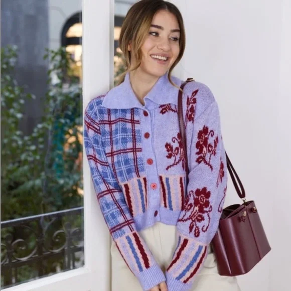 トップス MURRAL Framed flower knit short cardigan 244121680_1009.jpg